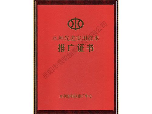 水利先進(jìn)實用技術(shù)推廣證書 水利先進(jìn)實用技術(shù)推廣證書
